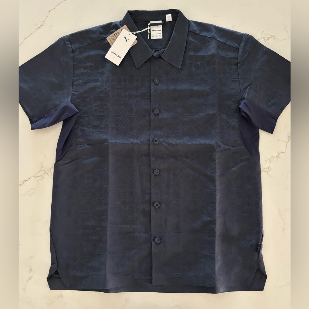 Puma x Dapper Dan Button Up Polo Shirt Mens Size Small